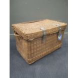 Two country house wicker laundry baskets, approx 57 x 92 x 62cm (A/F) (2)Footnote: Provenance: