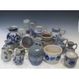 A large collection of 19th century and later German Westerwald stoneware items