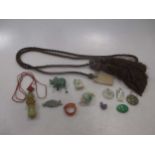 A collection of jade and other hardstone artefacts and jewels