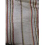 A single curtain, lined and interlined, fabric by Nobilis Fonton, 95cm wide, pencil headed (total