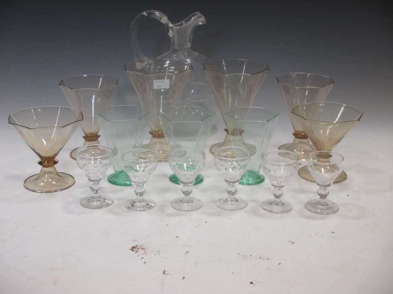 A quantity of various glassware to include wine rinsers, decanters, glasses etc (qty)Footnote: