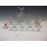 A quantity of various glassware to include wine rinsers, decanters, glasses etc (qty)Footnote: