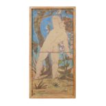 Attributed to Minton, two pairs of tiles, circa 1875,