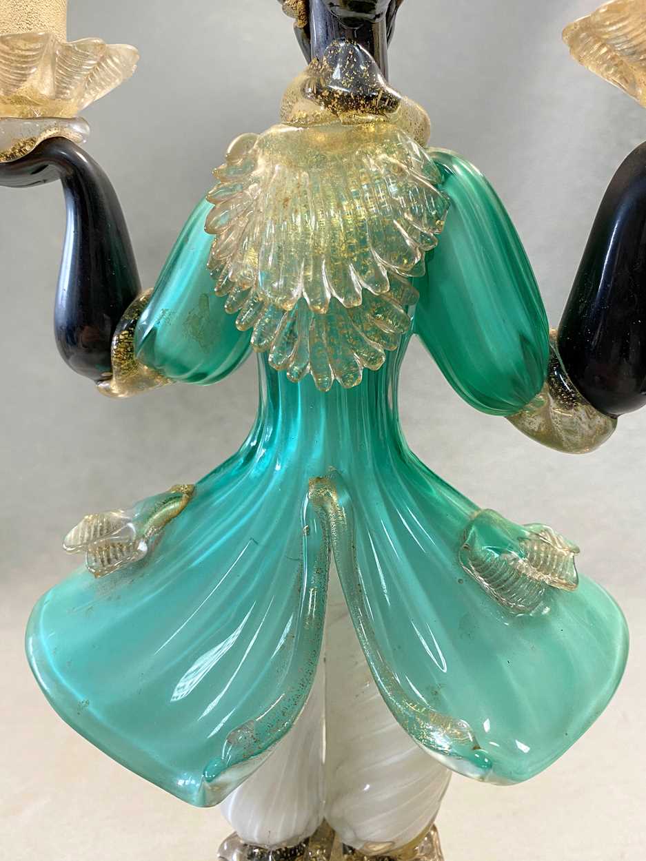 Attributed to Barovier & Toso, a Murano glass figural candlestick, - Image 8 of 9