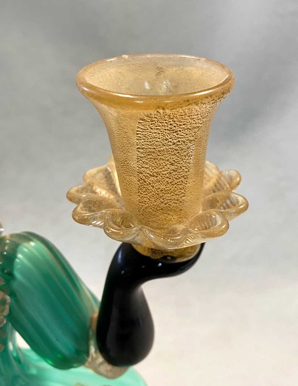 Attributed to Barovier & Toso, a Murano glass figural candlestick, - Image 5 of 9