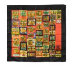 A Friedensreich Hundertwasser '99 Heads' silk scarf,