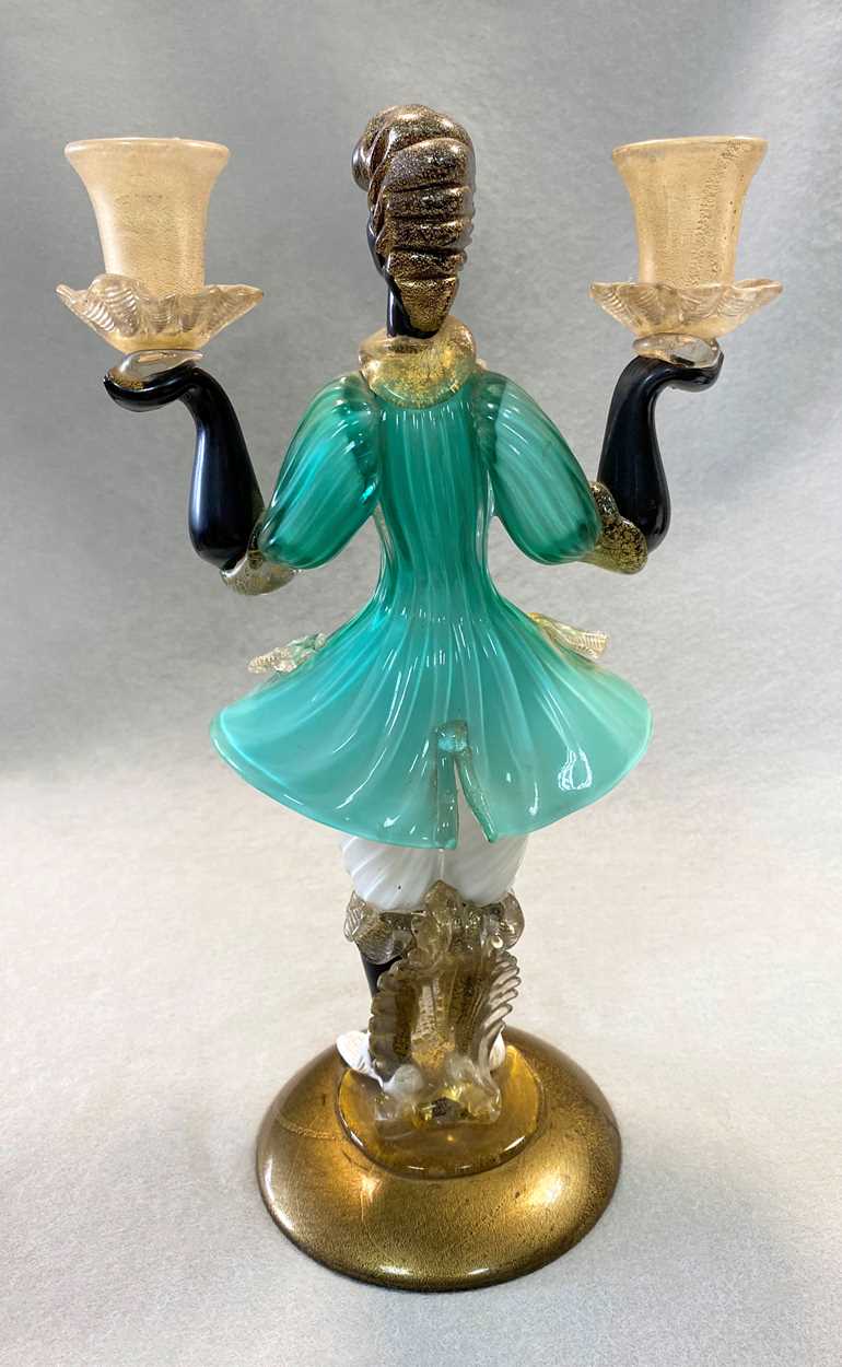 Attributed to Barovier & Toso, a Murano glass figural candlestick, - Image 6 of 9