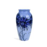 A large Moorcroft Powder Blue Cornflower pattern vase, circa 1920,