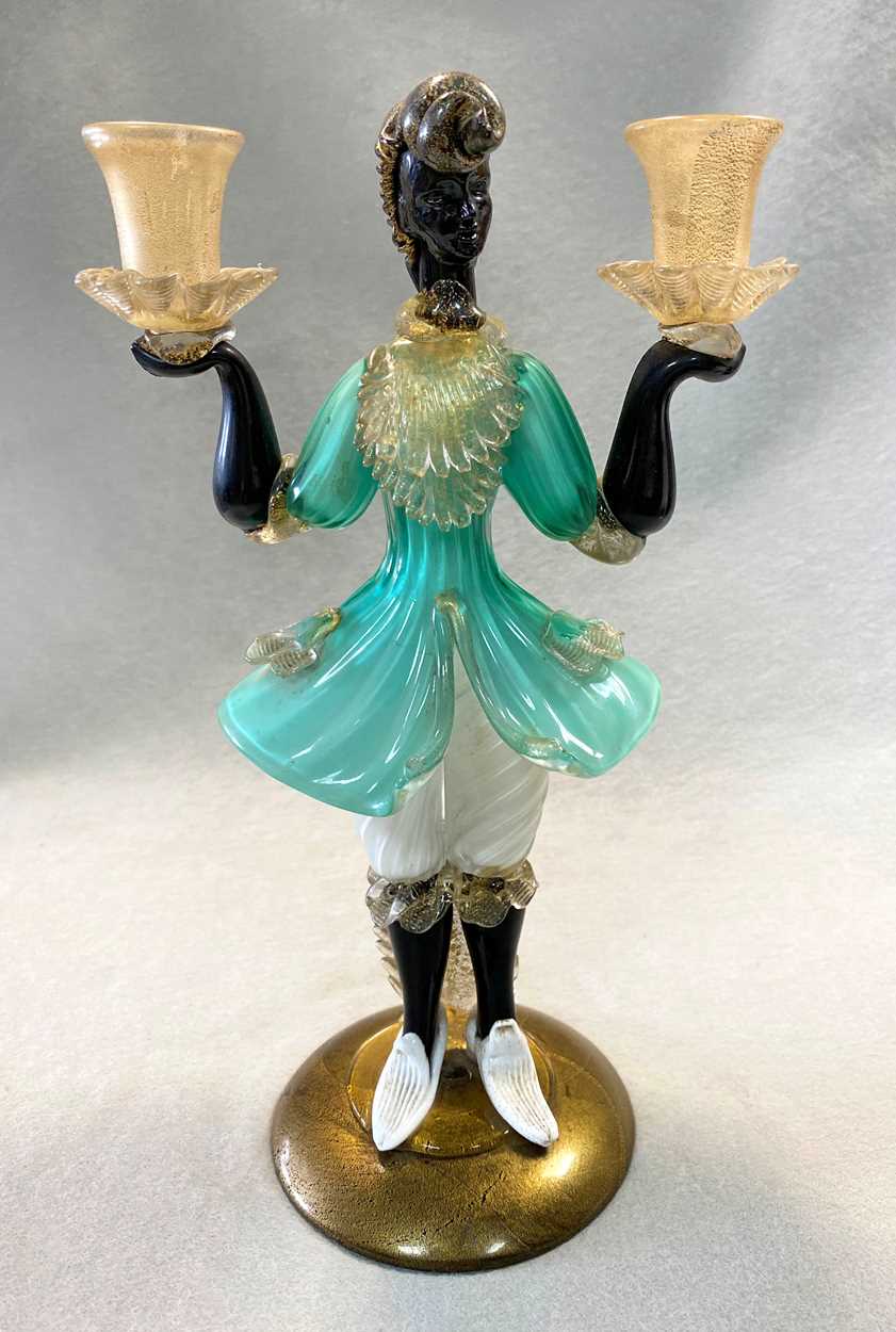 Attributed to Barovier & Toso, a Murano glass figural candlestick, - Image 4 of 9