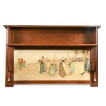 Liberty & Co., an Art Nouveau stained beech overmantle,