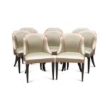 A set of eight Art Deco style dining chairs, modern,