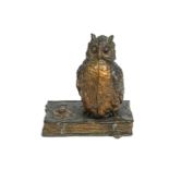 A Bergman cold painted bronze model of a novelty owl,