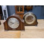 Six various 1930s domed case mantle clocks, one with electric movement, most in oak cases (6)