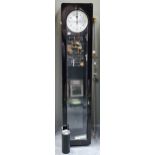 Synchronome 'power station' electric master clock in ebonised rounded corner glazed case, with