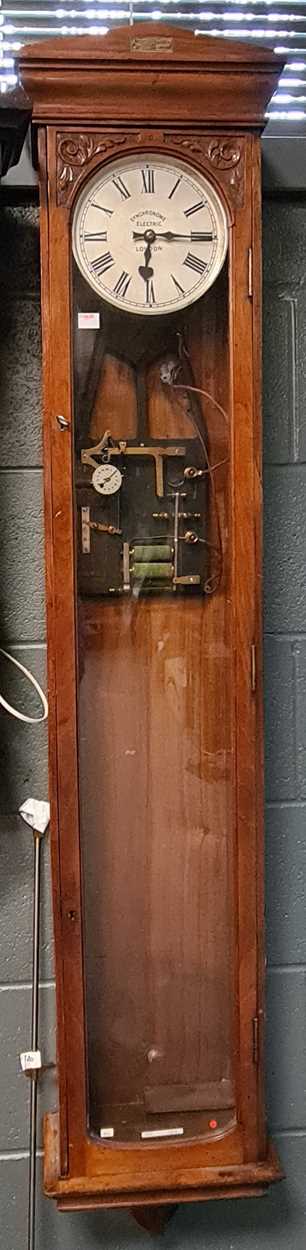A Sychronome electric master clock, serial no. 120, c.1910, walnut cased, with seconds indicating