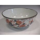 Chinese “Imari” porcelain bowl, associated old rim mount
