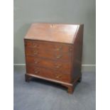 An late 18th mahogany bureau, 109 x 92 x 51cm