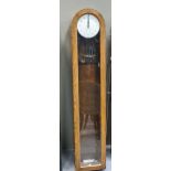 Smiths English Clock Systems arched top master clock, single contact type, Arabic numerals, oak