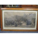 A large Victorian print of Ramsgate Sea Side by Frith in a maple frame, (Frame measures 132 x 80cm)