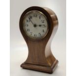 A Sychronome electric mahogany balloon shaped case mantel clock, c.1930, silent movement, 23cm high