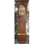 A George III oak longcase clock, 207cm high, dial signed Dunlop, London