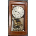 Gents of Leicester chronometer, mahogany cased, silvered dial, probably for nautical use, 49cm