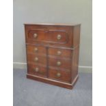 A George III mahogany secretaire with two cupboard doors 112 x 98 x 45cm