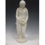 Copeland Parian figure 'Maidenhood' dated 1861 to reverse, 56cm