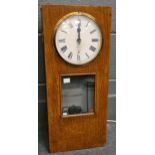 Magneta half second master clock, oak cased, painted dial, iron back plate, 55cm