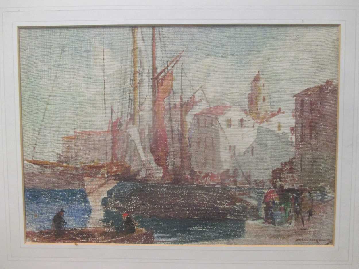 After William Lee Hankey, Boats in port, possibly a print, 24 x 35cm