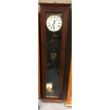 Gent & Co Ltd electric master clock c.1910, wooden rod pendulum, repainted dial, 135cm