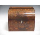 A 19th century Dutch marquetry decanter box,