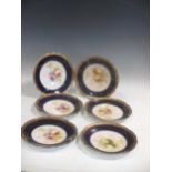 A set of six antique Charles Ahrenfeldt Limoges French gilded, hand painted plates, circa 1900 (6)