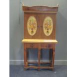 A 20th century cabinet on stand with fully fitted interior, made by the late Tom W. Skeels, 185 x 94