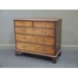 A George III mahogany chest of two short over three long drawers on braket feet 105 x 118 x 55cm