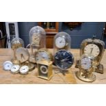Five anniversary clocks and five battery mantle clocks, mainly circa 1960s