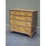 An 18th century walnut and oak chest of drawers,91 x 94 x 53cm