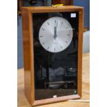 Gent of Leicester chronopher series 2, in teak case, glazed front, baton numerals, 44cm high