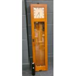 Gent of Leicester master clock, c.1954, in glazed plain wood case, 129cm high