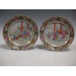 A pair of Cantonese famille rose plates (2)