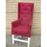 A modern slender high back wing armchair, 115 x 57 x 44cmJuilians Park