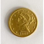 A United States of America $5 coin,