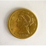 A United States of America $5 coin,