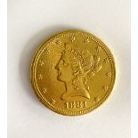 A United States of America $10 coin,