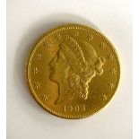 A United States of America $20 coin,