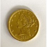 A United States of America $5 coin,