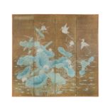 A Japanese folding screen, Meiji period, circa 1900,