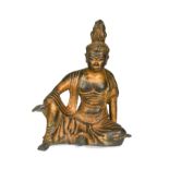 A Japanese gilt bronze seated Buddha,