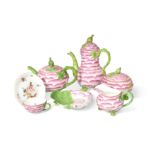 A Meissen rose petal moulded part tea and coffee service,