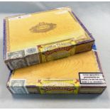 A sealed box of 25 handmade Cuban cigars and another box,